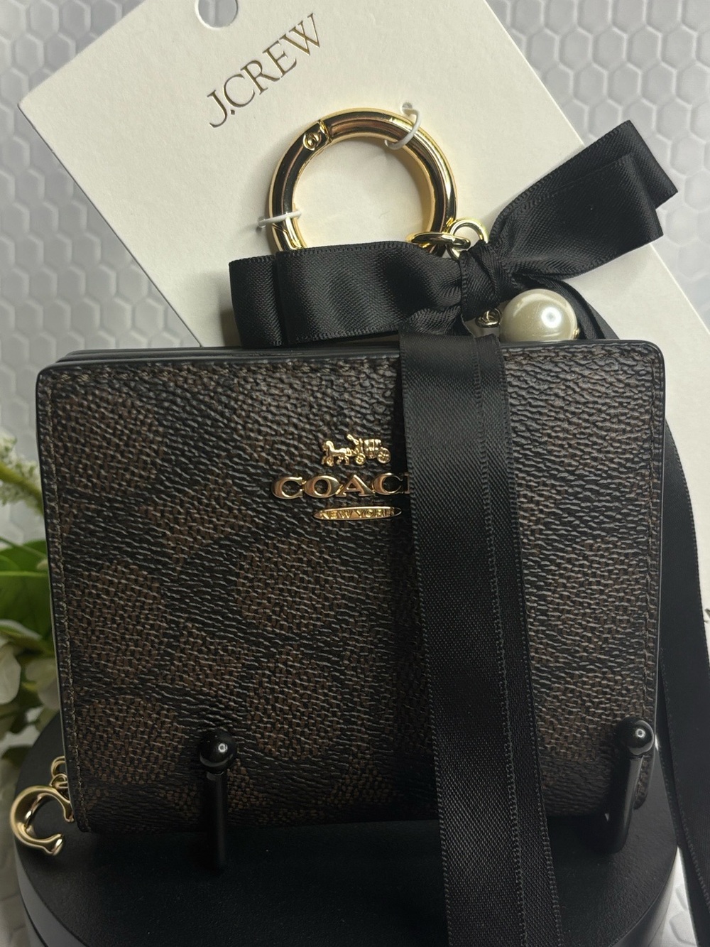 Coach Black and Walnut
Signature Snap Wallet and J. Crew
Bag Charm NWT
